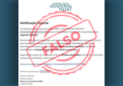 Atenção cliente: golpistas usaram e-mail falso para se passar pela Advocacia Sandoval Filho nesta quarta, dia 3/9